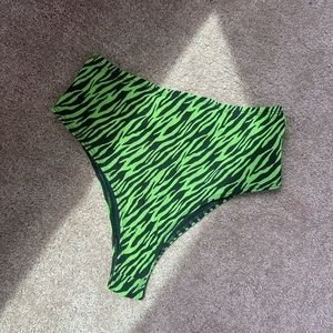 Green Zebra High-Waisted Rave Bottoms | iHeartRaves